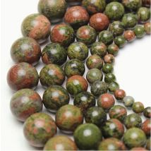 Fil De 44 Perles Ronde En Pierre En Pierre Naturelle Unakite 8 Mm