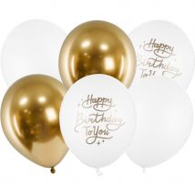 Bouquet 6 Ballons Happy Birthday - PartyDeco