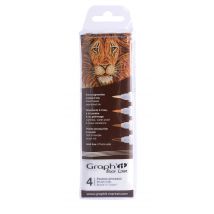 Set Graph'it Pochette De 4 Feutres Pinceau Brush Liners Dégradés Bruns - Graph'IT
