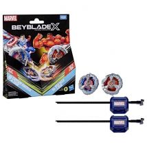 Beyblade X Multipack Toupie Captain America 4-70gb Contre Red Hulk 1-80r, Des 8 ans - Hasbro