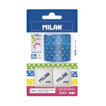 Blister Taille-crayons Duet Look Bleu + 2 Gommes 430 - Milan