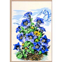 Canevas Antique Fleurs Des Montagnes Violettes 30x40cm - SEG