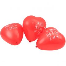 Lot De 5 Ballons De Baudruche Cœur Rouge Avec Inscription Fackelmann Nature