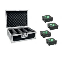 Eurolite Set 4x Akku Ip Flat Light 3 Bk + Étui - Eurolite