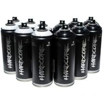 Lot 12 Bombes Peinture Mtn Hardcore Noir Et Blanc - Montana