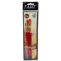 Lot De 3 Pinceaux D'Art - Plat N°0 - Plat N°6 - Plat N°8 - Amt