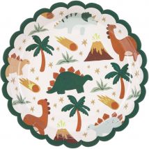 6 Petites Assiettes Dino Triceratops - PartyDeco