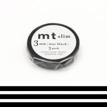 Masking Tape - 3 Rouleaux Ultra-fins Noir Mat 3mm - 7 M X 3mm - MT Masking Tape