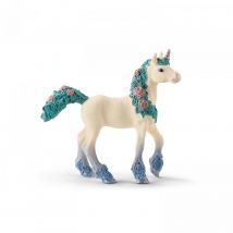 Figurine Licorne Aux Fleurs, Poulain - Schleich - Bleu