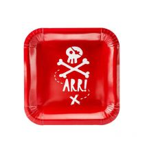 6 Assiettes Pirate Le Rouge - PartyDeco
