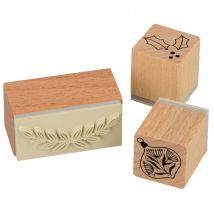 3 Tampons En Bois - Houx - Artemio