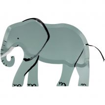 8 Assiettes Animaux Sauvages - Eléphant - Meri Meri