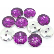 10 Boutons Acrylique Strass Violet 2 Trous Rond Diamètre 10 Mm - Creation Couture Diy - La boutique de Karine
