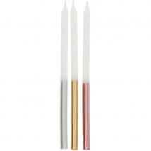 24 Bougies Glamour Métallique - 10 Cm - Annikids
