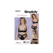 Patron Simplicity 9833 - Soutien-gorge, Culotte Et String Pour Dames Et Femmes Par Madalynne Intimates Taille N°fr 34-50