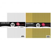 96 Papiers Scrapbooking Blanc + Kraft - 300g/ M² - Infocrea