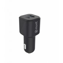 Muvit Chargeur Voiture Allume Cigare Pd Usb-c 20w - Qc 3.0 Usb-a 18 W Noir
