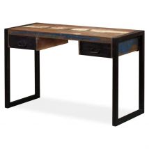 Bureau Table Meuble Travail Informatique Avec 2 Tiroirs Bois De Récupération Massif - No Name