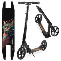 Trottinette Enfant Pliable + 7ans, 100kg - Trottinette Adolescent Pliable En Aluminium Hauteur Réglable 88/93/98cm - Abec-7 Roues 200 Mm- Noir - 