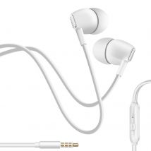 Inkax Écouteurs Filaires Jack 3,5 Mm Avec Microphone Intégré Blanc