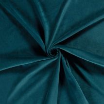 Tissu Velours D'Ameublement Eclat D'Intérieur Uni Bleu Canard - Craftine