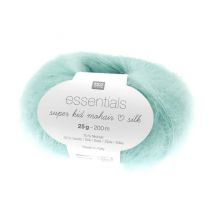 Fil À Tricoter Essentials Super Kid Mohair Loves Silk: Luxe, Douceur Et Créativité - 25gr - Rico Design 060 Aigue-marine Bleu