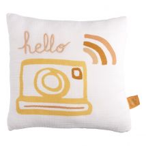 Coussin Déco Carré 25x25cm En Coton Blanc - Sauthon