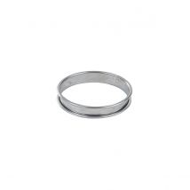 Cercle À Tarte Haut - Inox - Bords Roulés - Épaisseur 4/10ème - Ø140 Mm H27 Mm - Gobel