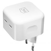 3mk Chargeur Usb-c Gan 35w - Chargeur Rapide Double Usb-c 3mk Hypercharger Blanc