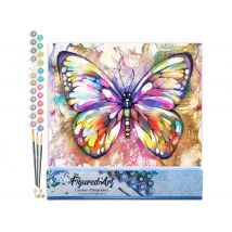 Peinture Par Numéro Figured'art - Papillon Coloré - Kit De Loisir Créatif Diy Numéro D'Art Complet - 40x50cm Sans Châssis En Bois