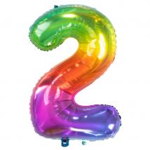Ballon Géant Rainbow Chiffre 2 - 81 Cm - Annikids