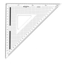 Equerre De Coupe Graduée 45° Bord Acier Patin Antiglisse 26 Cm - Graphoplex