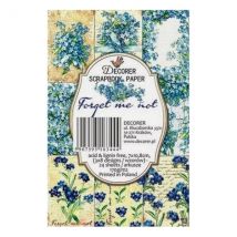 24 Mini Papiers Fantaisis Image 7 X 10,8 Cm Decorer Forget Me Not - Decorer