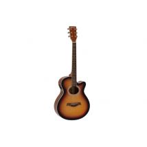 Dimavery Guitare Folk Aw-400 Dégradé Brun Electro