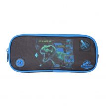 Jurassic World - Trousse Scolaire Rectangulaire - Noir Et Bleu -bagtrotter