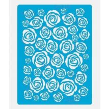 Pochoir Plastique Souple Réutilisable 18,5 X 14,5 Cm Fabrika Decoru Rose Fleur 187 - FABRIKA DECORU