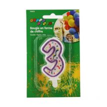 Bougie Anniversaire Chiffre 3 - Darda