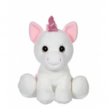 Peluche - Peluche puppy Eyes Pets Licorne Blanche Et Rose - 40 Cm