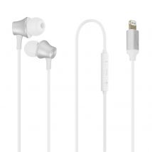 Écouteurs Lightning Embouts Intra-auriculaires Bouton Multifonction Akashi Blanc