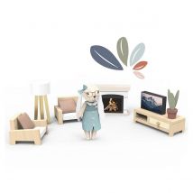 Salon En Bois Pour Maison De Poupee - Speedy Monkey