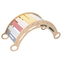 Balançoire Montessori Bois 100 Cm 5en1 Pastel - EliNeli