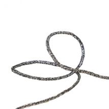 Bobine 30m Cordon Chiné Métal 2mm Noir/argent - My mercerie