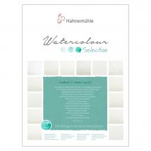 Papier Aquarelle - Hahnemühle - Watercolour Selection - Bloc Découverte - 24x32cm - 12 Feuilles - Grains Divers