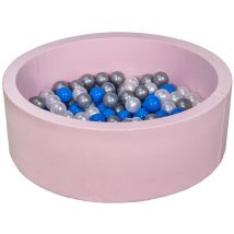 Piscine À Balles Aire De Jeu + 150 Balles Rose Perle, Bleu, Argent - Velinda