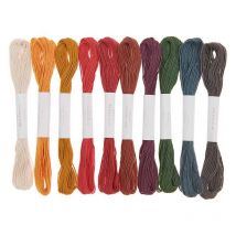 10 Fils À Broder En Coton - Couleur Terre - Rico Design