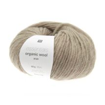 Pelote De Laine À Tricoter Essentials Organic Wool Aran - Rico Design 02 Beige Marron