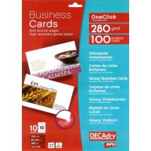 Pack 100 Carte Visite 1clic Gloss Inkjet - Apli