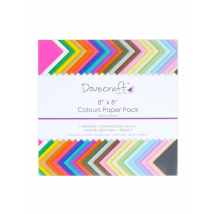 Pochette De 48 Feuilles Unies 20,5cm X 20,5cm Dovecraft Scrapbooking