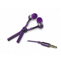 Ecouteurs Intra Auriculaire Avec Micro Et Zip Anti-nœuds 1,2 M - Violet - Metronic