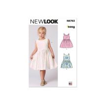 Patron New Look 6763 - Robe Enfant Du 3 À 8 Ans Taille N°fr 3-8
